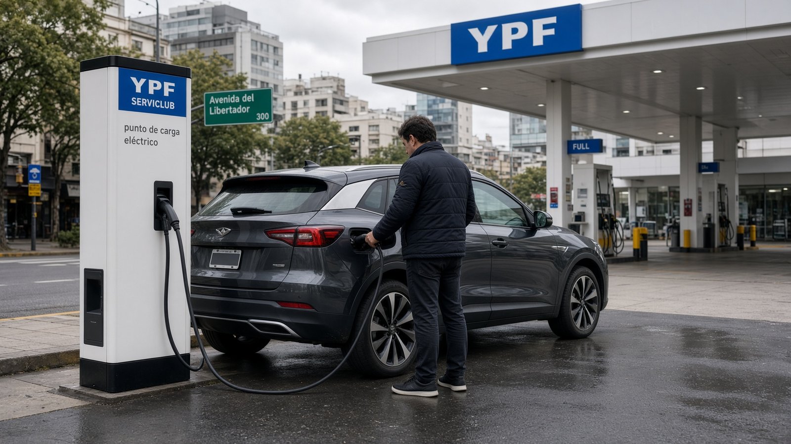Carga de auto eléctrico en estaciones YPF, Buenos Aires, Movilidad eléctrica, Miguel Arregui