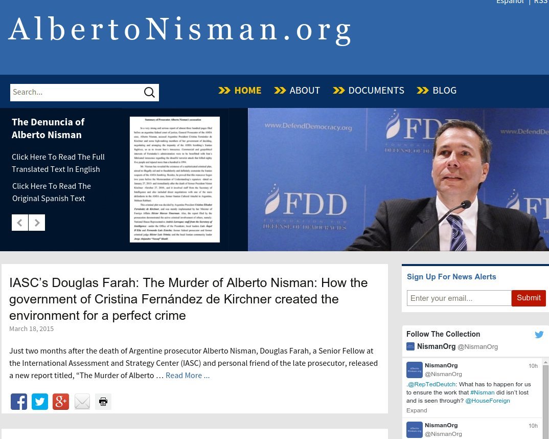 Sitio web sobre Nisman