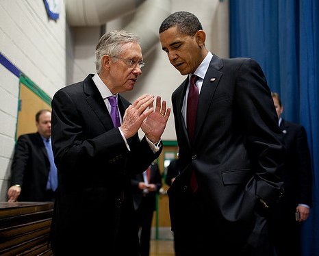 Barack Obama, y Harry Reid