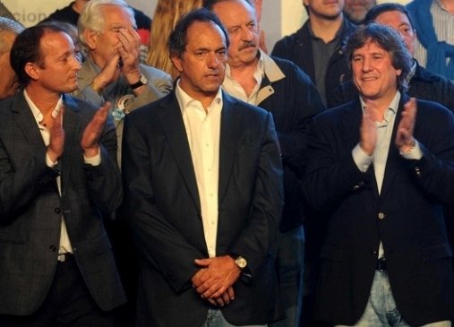 Martín Insaurralde, Daniel Scioli y Amado Boudou