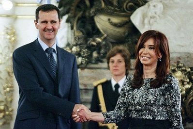 Presidente Cristina Kirchner, junto al dictador de Siria, Basher al-Assad