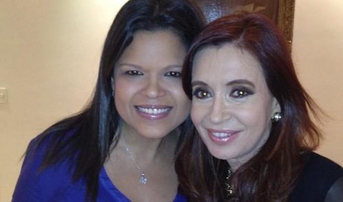 Cristina Kirchner y una de las hijas de Hugo Chávez