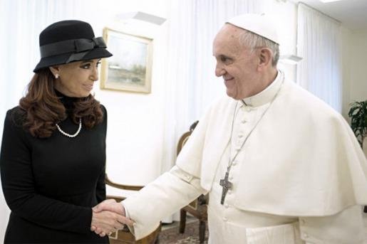 Cristina Fernández Wilhelm y el Papa Francisco