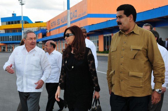Raúl Castro, Cristina Kirchner y Nicolás Maduro