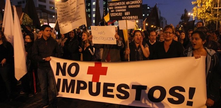 Manifestaciones contra Correa en Ecuador