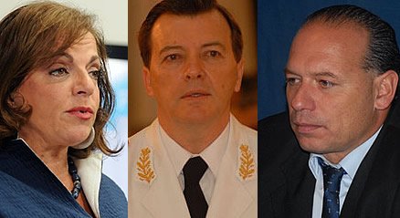 Nilda Garré, General C. Milani y Teniente Coronel Sergio Berni