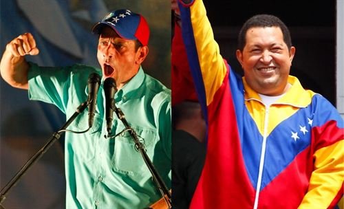Henrique Capriles y Hugo Chávez Frías