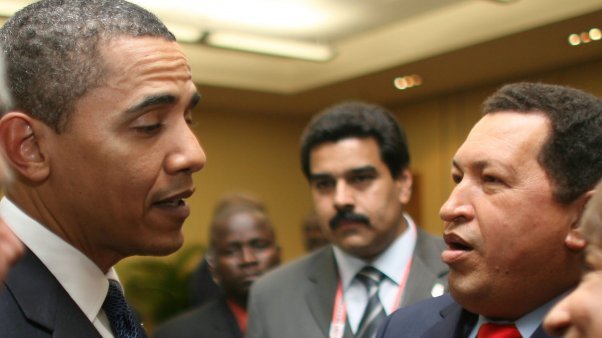 Barack Obama, Nicolás Maduro y Hugo Chávez