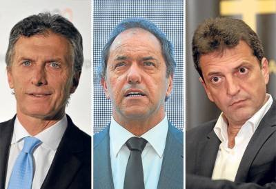 Macri, Massa y Scioli