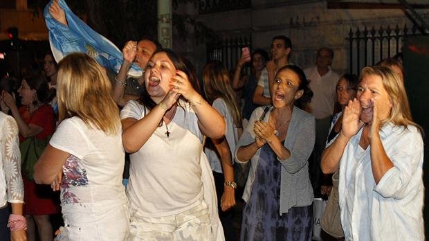 Manifestantes contra Cristina Kirchner