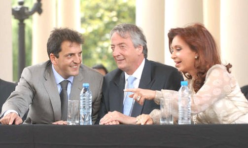 Sergio Massa, Néstor Kirchner y Cristina Fernández Wilhelm
