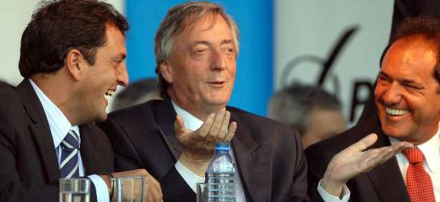 Sergio Massa, Daniel Scioli y Néstor Kirchner