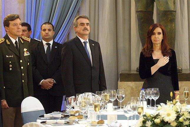 César Milani, Agustín Rossi y Cristina Kirchner
