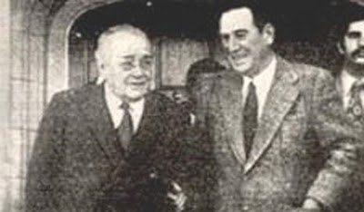 Ricardo Balbín junto a Juan Domingo Perón