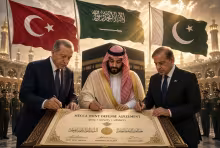 Pacto de La Meca, Recep Tayyip Erdogan, Mohamed bin Salmán, Shehbaz Sharif, Arabia Saudí, Turquía, Pakistán
