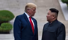 Donald Trump y Kim Jong-un en la Zona Desmilitarizada, DMZ, Corea del Norte