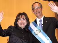 Presidente de Guatemala, Alvaro Colom y su esposa Sandra Torres