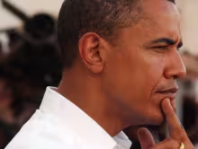 Barack Obama, pensativo