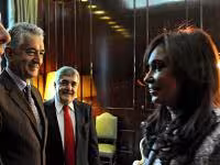 Alberto Rodríguez Saá, con Cristina, Macri y Das Neves - La Nación