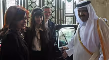 Cristina Fernández, junto a "Florkey" y el Emir de Qatar