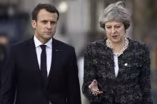 Emmanuel Macron, Theresa May