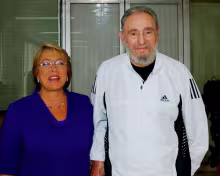 Fidel Castro y Michelle Bachelet