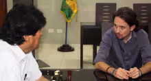 Pablo Iglesias y Evo Morales