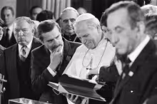 Lech Walesa y Juan Pablo II