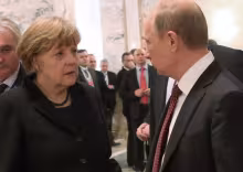 Angela Merkel y Vladimir Putin