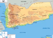 Yemén, mapa