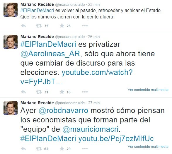 Tweets de Mariano Recalde